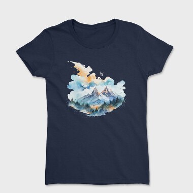 Watercolor Mountain Birds, Tricou Femei