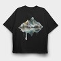 Watercolor Mountain Clarity, Tricou Oversize Barbati (Unisex)