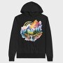 Watercolor Mountain Cliff, Hanorac Oversize Barbati (Unisex)