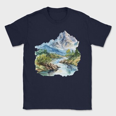 Watercolor Mountain Clipart, Tricou Barbati (Unisex)