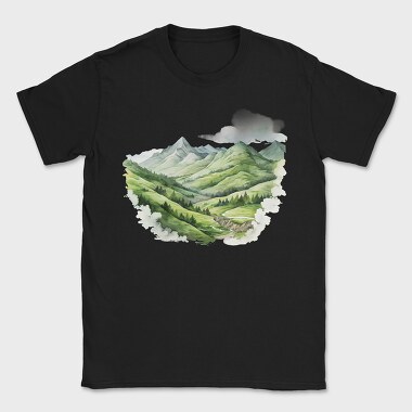 Watercolor Mountain Clips, Tricou Barbati (Unisex)