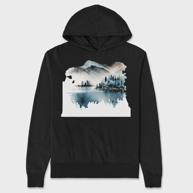 Watercolor Mountain Club, Hanorac Oversize Barbati (Unisex)