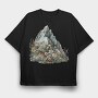 Watercolor Mountain Flora, Tricou Oversize Barbati (Unisex)