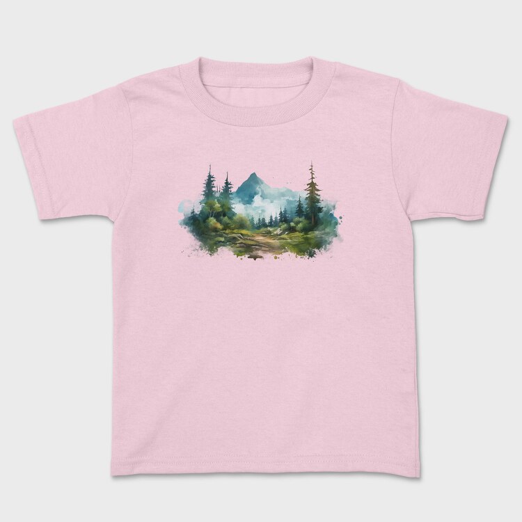 Watercolor Mountain Forest, Tricou Copii