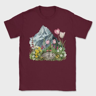 Watercolor Mountain Garden, Tricou Barbati (Unisex)