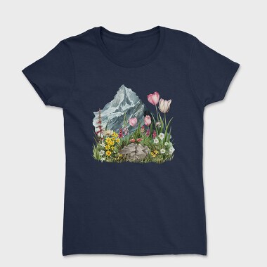 Watercolor Mountain Garden, Tricou Femei