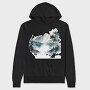 Watercolor Mountain Lake, Hanorac Oversize Barbati (Unisex)