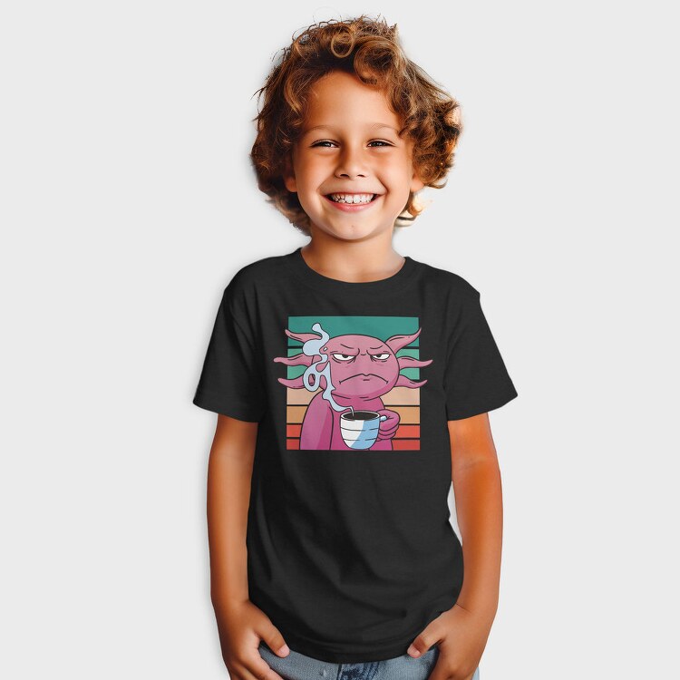 Angry Axolotl With Coffee, Tricou Copii