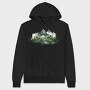 Watercolor Mountain Landscape, Hanorac Oversize Barbati (Unisex)