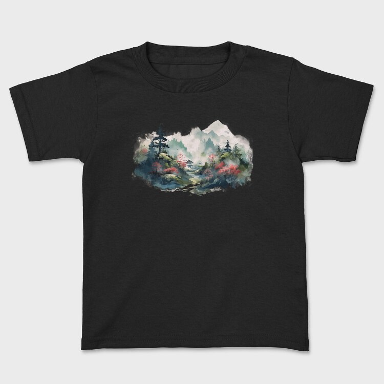 Watercolor Mountain Mist, Tricou Copii