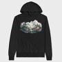 Watercolor Mountain Mist, Hanorac Oversize Barbati (Unisex)
