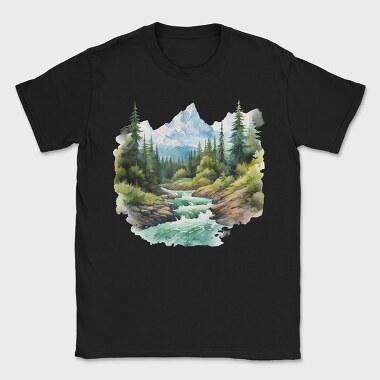 Watercolor Mountain Peace, Tricou Barbati (Unisex)