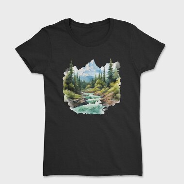 Watercolor Mountain Peace, Tricou Femei