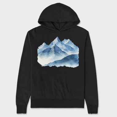 Watercolor Mountain Peak, Hanorac Oversize Barbati (Unisex)