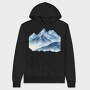 Watercolor Mountain Peak, Hanorac Oversize Barbati (Unisex)