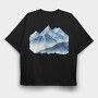 Watercolor Mountain Peak, Tricou Oversize Barbati (Unisex)