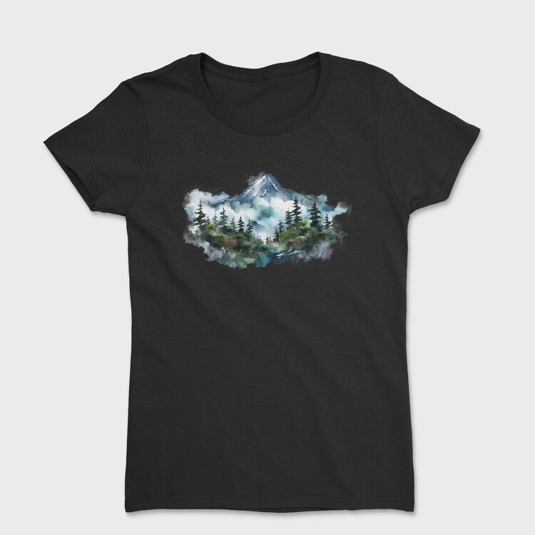 Watercolor Mountain Peaks, Tricou Femei