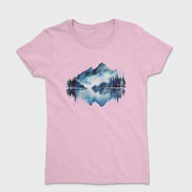 Watercolor Mountain Reflection, Tricou Femei