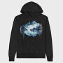 Watercolor Mountain Reflection, Hanorac Oversize Barbati (Unisex)