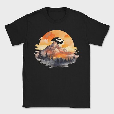 Watercolor Mountain Sunset, Tricou Barbati (Unisex)