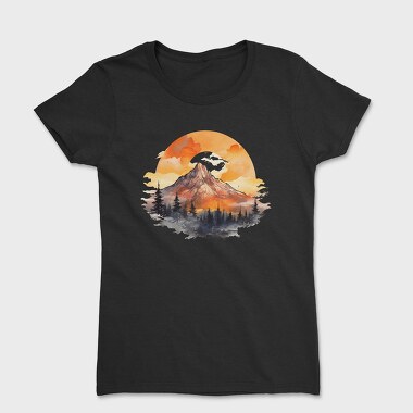 Watercolor Mountain Sunset, Tricou Femei
