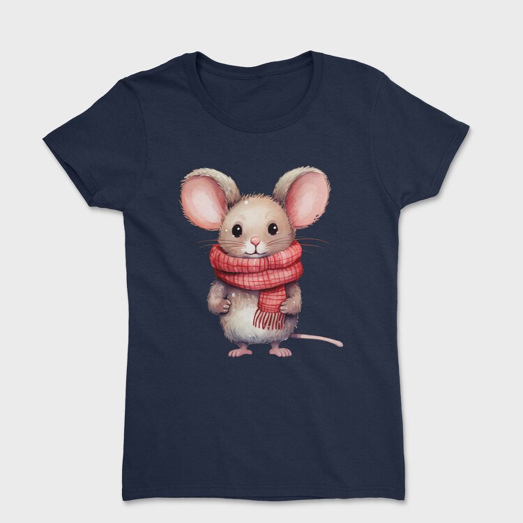 Watercolor Mouse Scarf, Tricou Femei