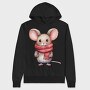 Watercolor Mouse Scarf, Hanorac Oversize Barbati (Unisex)