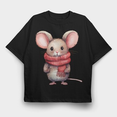 Watercolor Mouse Scarf, Tricou Oversize Barbati (Unisex)