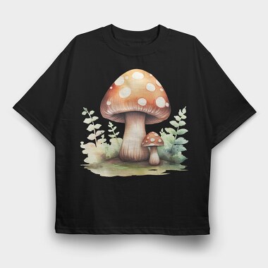 Watercolor Mushroom Clay, Tricou Oversize Barbati (Unisex)