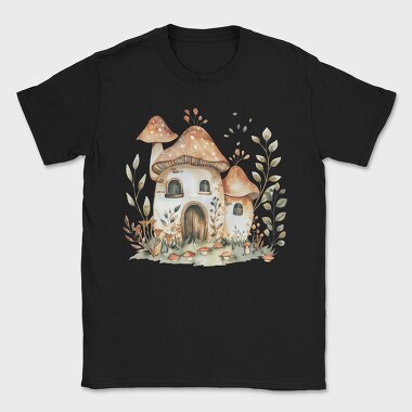 Watercolor Mushroom House, Tricou Barbati (Unisex)