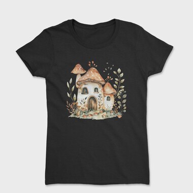 Watercolor Mushroom House, Tricou Femei