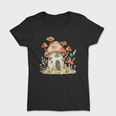 Watercolor Mushroom Hut, Tricou Femei