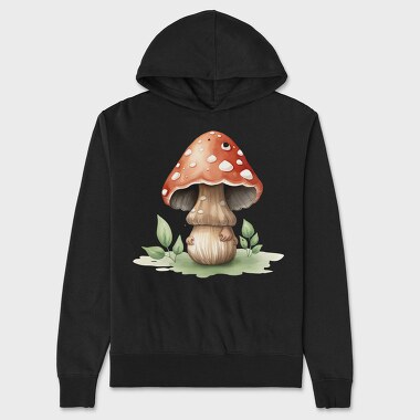 Watercolor Mushroom, Hanorac Oversize Barbati (Unisex)