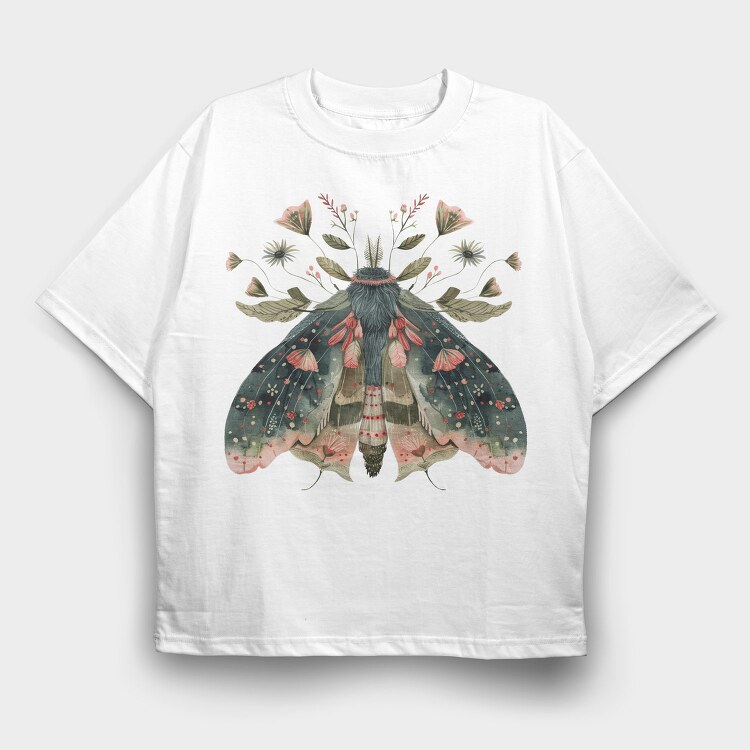 Watercolor Mystic Moth, Tricou Oversize Barbati (Unisex)