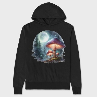 Watercolor Mystical Mushrooms, Hanorac Oversize Barbati (Unisex)