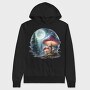 Watercolor Mystical Mushrooms, Hanorac Oversize Barbati (Unisex)