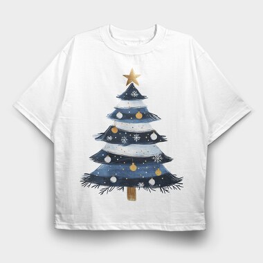 Watercolor Navy Tree, Tricou Oversize Barbati (Unisex)