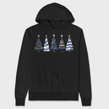 Watercolor Navy Trees, Hanorac Oversize Barbati (Unisex)