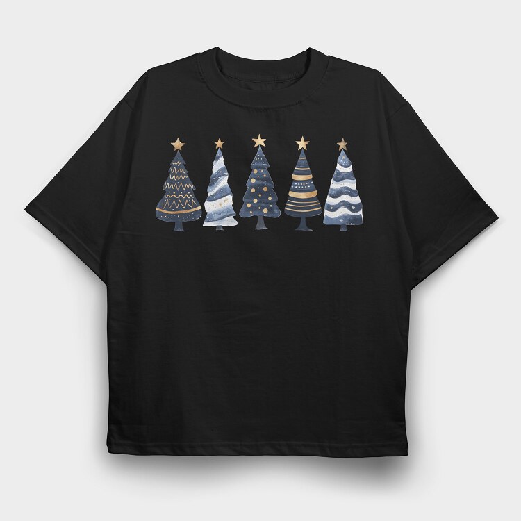 Watercolor Navy Trees, Tricou Oversize Barbati (Unisex)