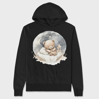 Watercolor Night Bear, Hanorac Oversize Barbati (Unisex)