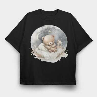 Watercolor Night Bear, Tricou Oversize Barbati (Unisex)