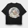 Watercolor Night Bear, Tricou Oversize Barbati (Unisex)