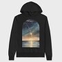 Watercolor Night Ocean, Hanorac Oversize Barbati (Unisex)