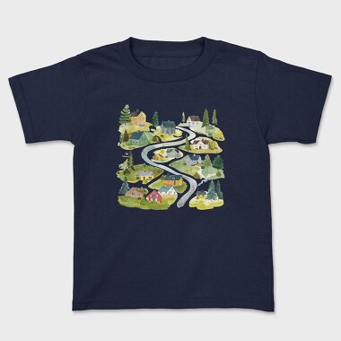 Watercolor Nordic Cottage, Tricou Copii
