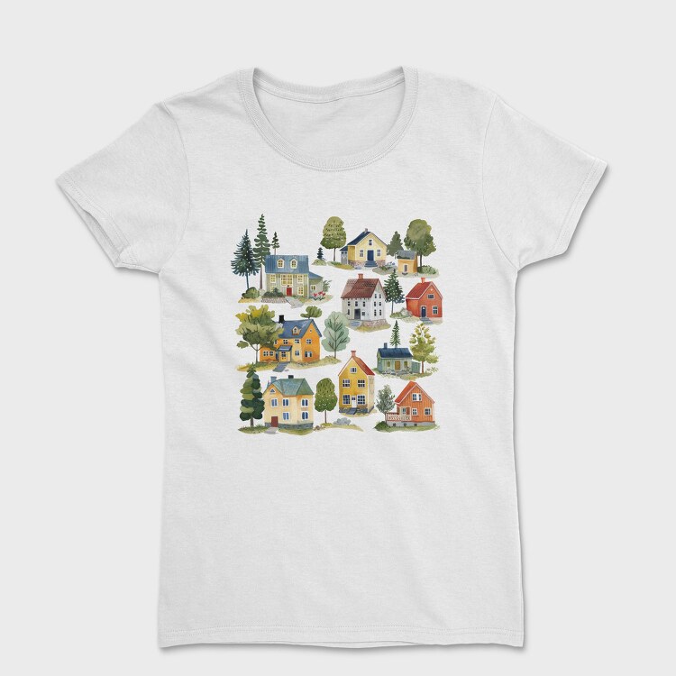 Watercolor Nordic Home, Tricou Femei