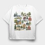 Watercolor Nordic Home, Tricou Oversize Barbati (Unisex)