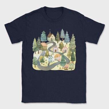 Watercolor Nordic Homes, Tricou Barbati (Unisex)