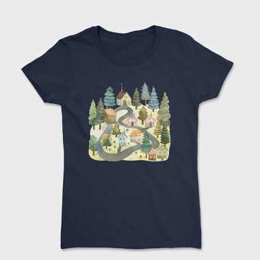Watercolor Nordic Homes, Tricou Femei