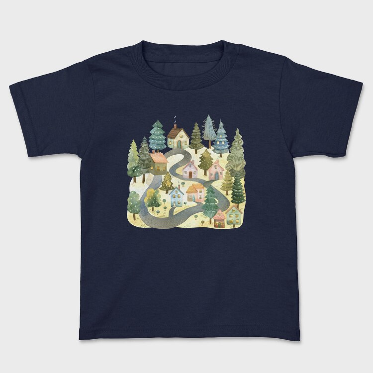 Watercolor Nordic Homes, Tricou Copii
