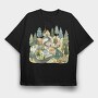 Watercolor Nordic Homes, Tricou Oversize Barbati (Unisex)